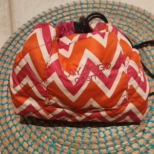Lay-n-Go Cosmo Pink and Orange Chevron Cosmetic Bag